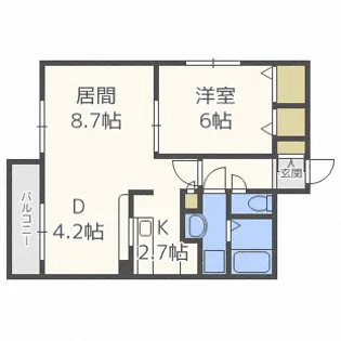 ボランハイツ山の手【3階】の間取り