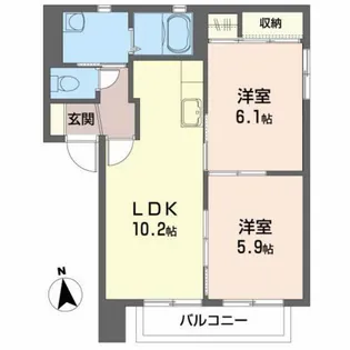 ローゼンハウス B【2階】の間取り
