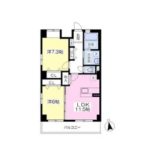 グレースヒルズII【4階】の間取り