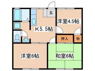 コーポ神谷【1階】の間取り