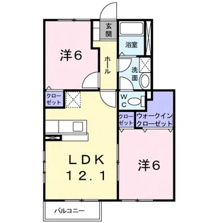 茨城県ひたちなか市大字堀口【アパート】の間取り