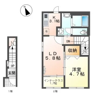 ジニアス瀬戸【2階】の間取り