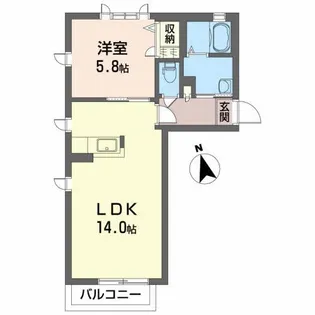 ガーデンヒルズE【1階】の間取り