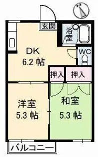 ジャンヌダルク【2階】の間取り