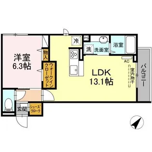 神奈川県川崎市高津区下作延5【アパート】の間取り