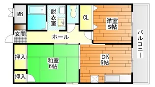 パレス西田【1階】の間取り