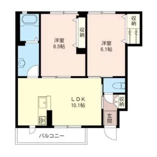 2LDKの間取り画像