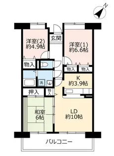 UR津田北町【9階】の間取り