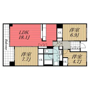 千葉県千葉市稲毛区轟町4【マンション】の間取り