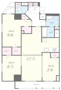 JPT RESIDENCE【13階】の間取り