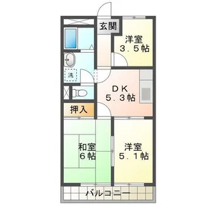 ペアーハイツ B【2階】の間取り