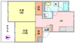 第二シャトー岸【1階】の間取り