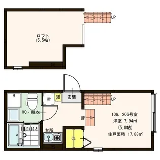 ハーモニーテラス松江【1階】の間取り
