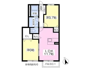 ヒラノハウス弐番館【1階】の間取り