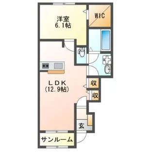 ティーズ カーサソレアードII【1階】の間取り