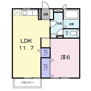 レイクヒルズB【2階】の間取り