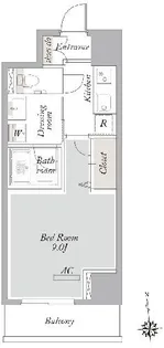 オルソ東新宿【7階】の間取り