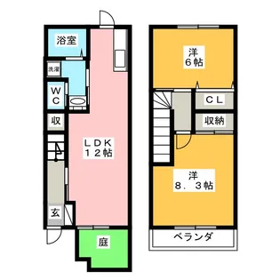 愛知県豊川市白鳥町上郷中【一戸建】の間取り