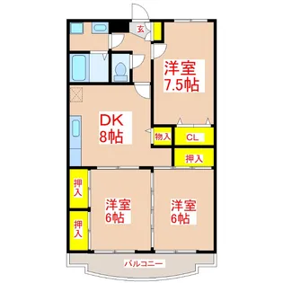 ファンターナ紫原【4階】の間取り