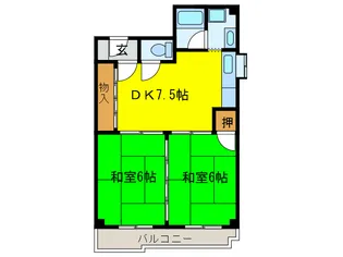 エメラルドマンション【4階】の間取り