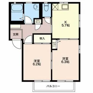 ヴィラ千原崎【2階】の間取り