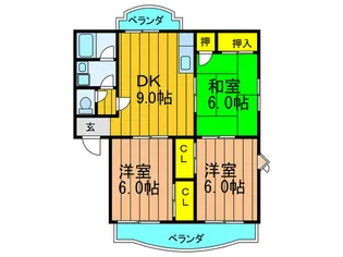 ハイツ雅【1階】の間取り