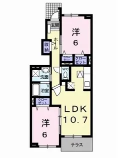 プロムナードさつき【1階】の間取り