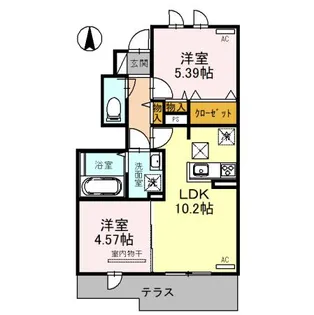 Ligare 都跡【1階】の間取り