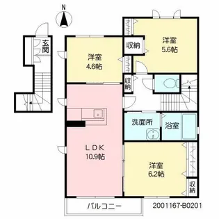プロヌーブ前原 B棟【2階】の間取り