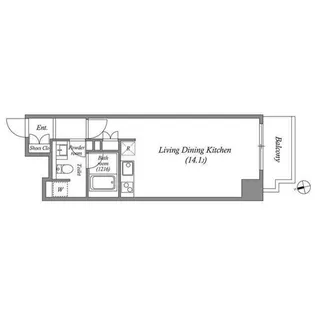 南堀江アパートメントシエロ【6階】の間取り