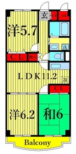 ペルシェール西葛西【9階】の間取り