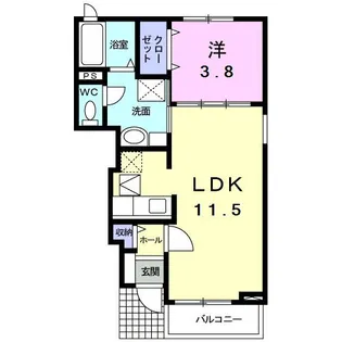 セレノ中野島【1階】の間取り