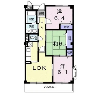 ラ・フォーレ春日【3階】の間取り