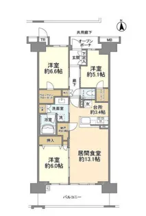 プラウド船橋二街区【8階】の間取り