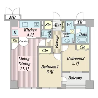 ブライトスクエア【6階】の間取り