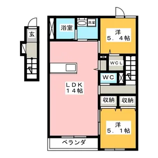 ハピネス辻 A【1階】の間取り