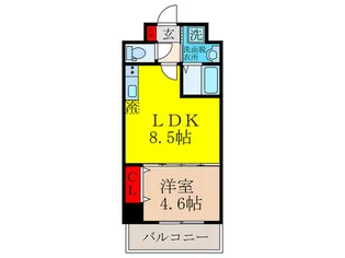 Halu江坂東【6階】の間取り