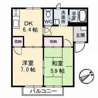 フレグランスまほろば A棟【1階】の間取り