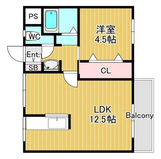 宏和マンション1号館【4階】の間取り