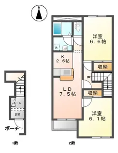 ウォーカーヒル II (WALKER HILL II)【2階】の間取り