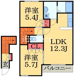アンジュレーヴ【2階】の間取り