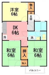 プラムハイツC【2階】の間取り