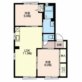 ボナール神戸【1階】の間取り