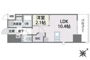 ラクラス博多2【7階】の間取り