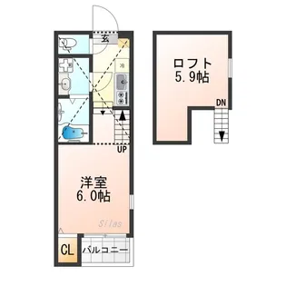 ハーモニーテラス淀新町II【2階】の間取り