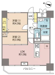 ライオンズマンション南品川【11階】の間取り