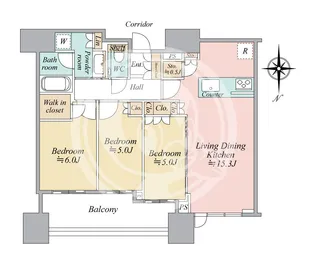 シティタワー大阪本町【42階】の間取り