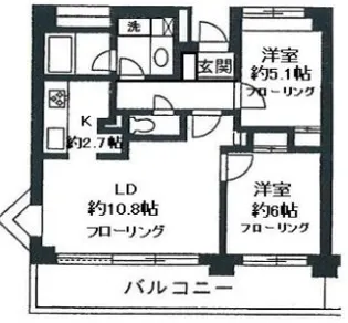 プライムコート磯子屏風ヶ浦【6階】の間取り