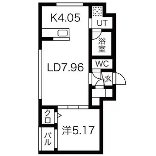 ブランキューブ612【4階】の間取り
