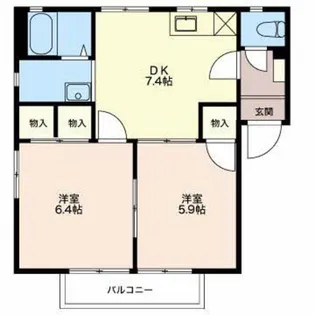 ビューハイツ B【2階】の間取り